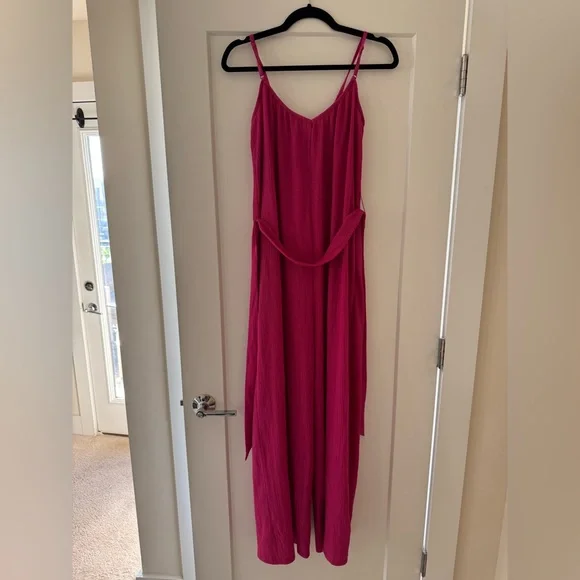 H&M Pink Tie-Belt Jersey Jumpsuit - Picture 5 of 5